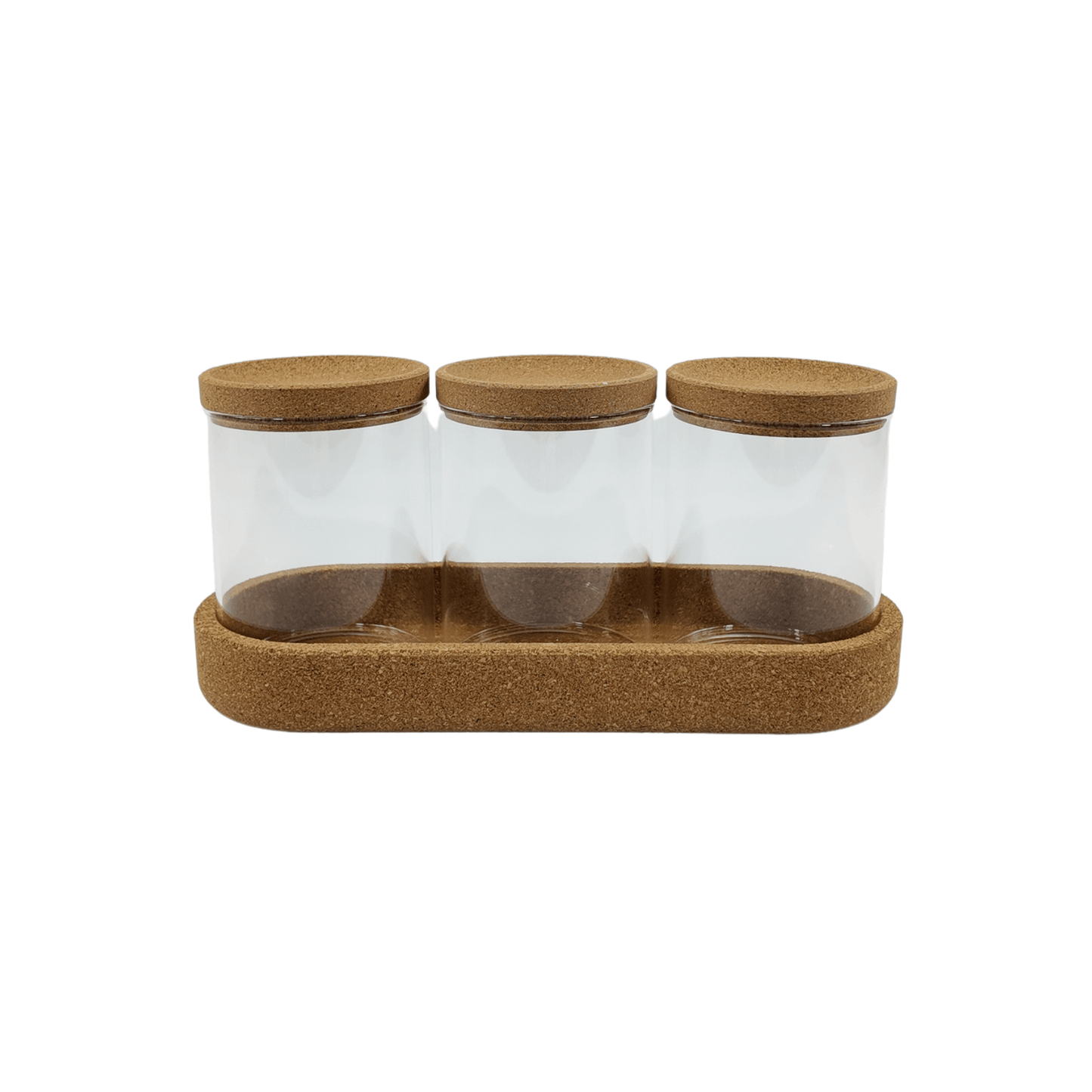 Glass Jar Trio with Cork Lids – 450ml Pantry Set