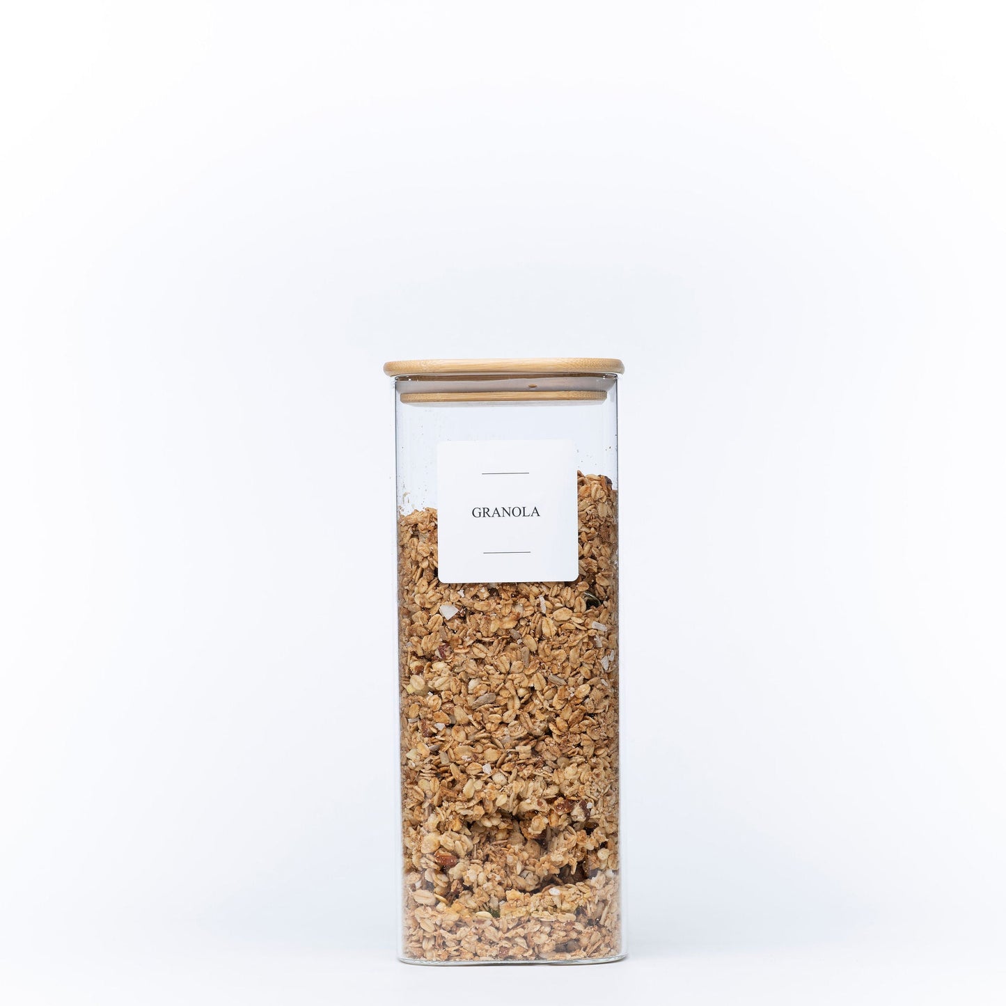Square Glass Jar with Bamboo Lid – 1500ml Pantry Storage