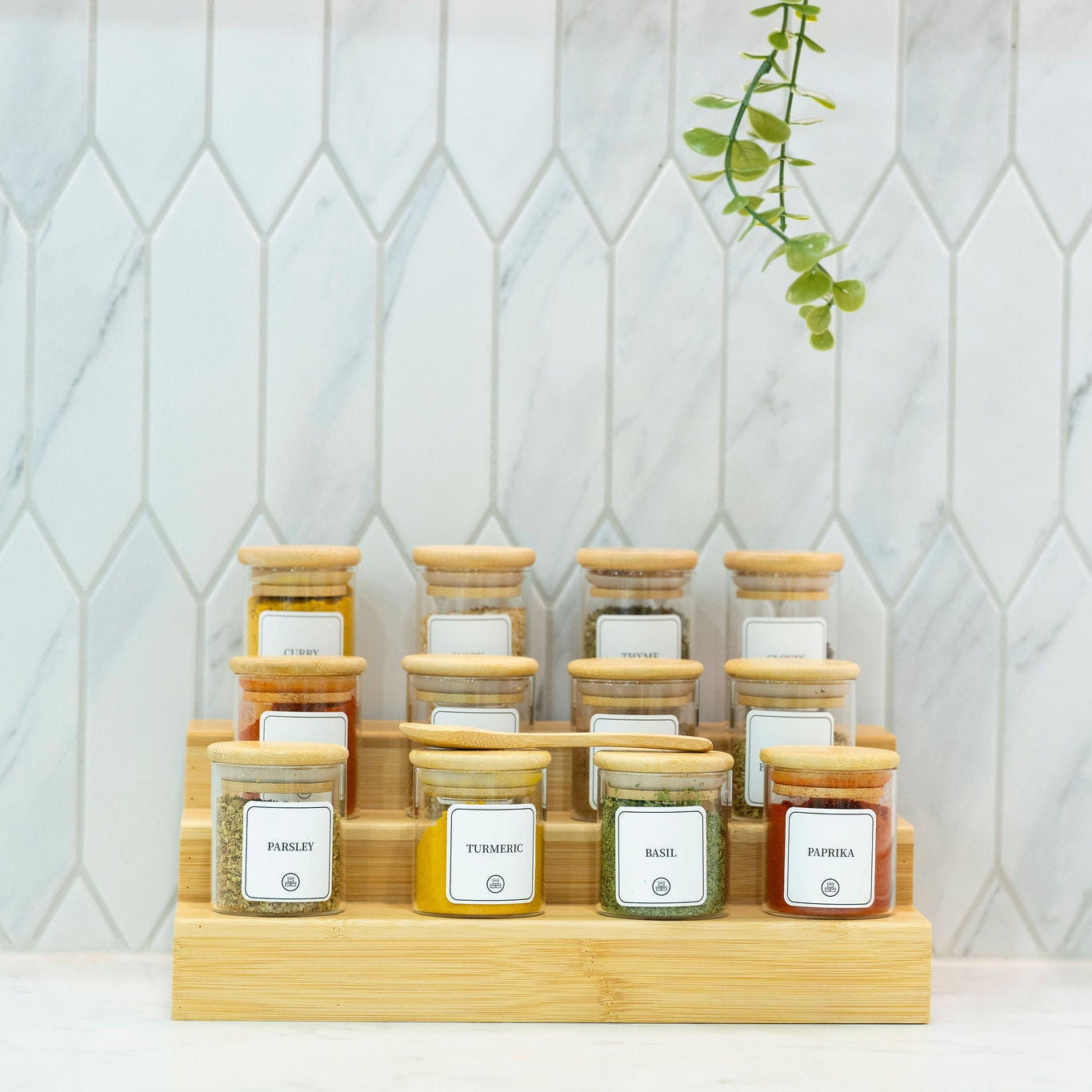 Round Glass Spice Jars with Bamboo Lid – 3 Sizes-3