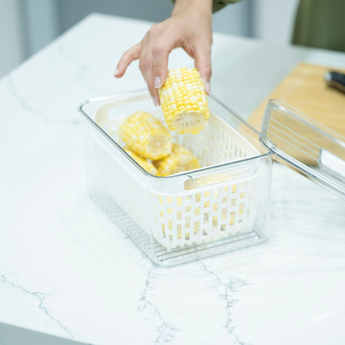 Fridge Storage Container with Single Basket