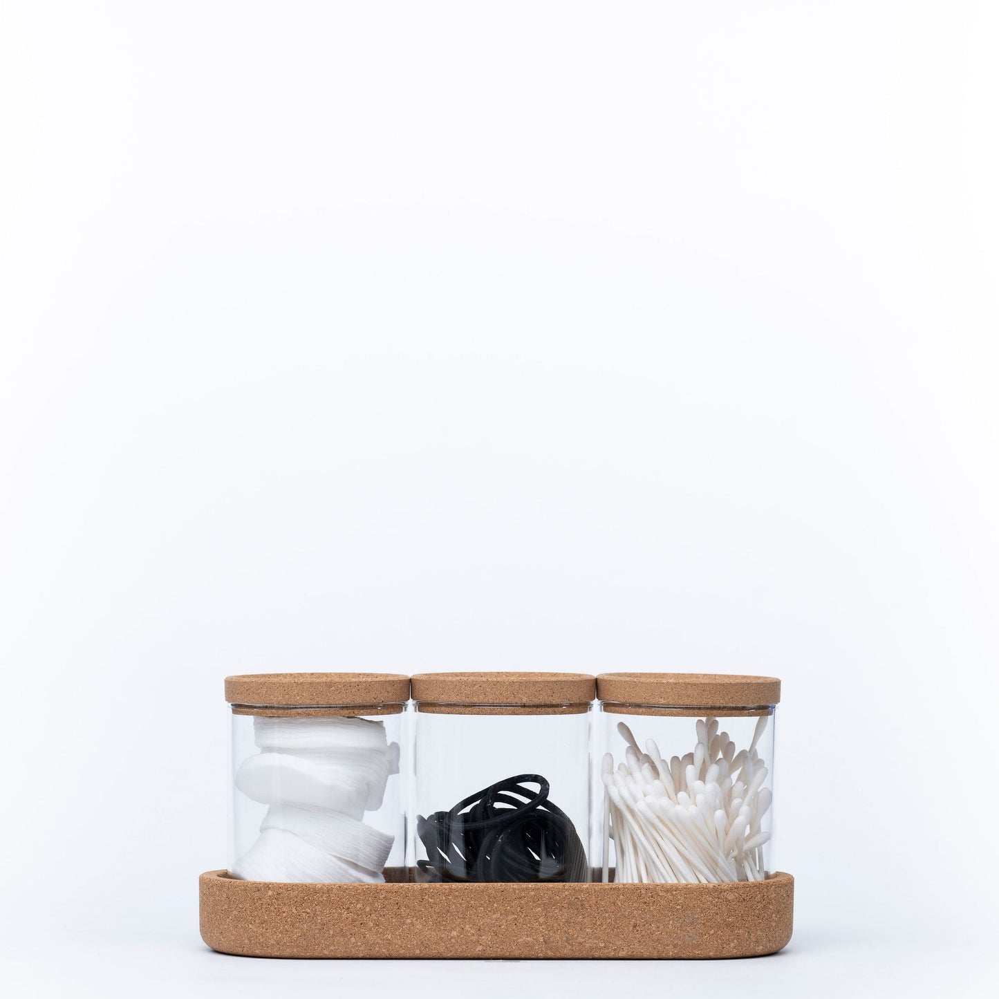 Glass Jar Trio with Cork Lids – 450ml Pantry Set