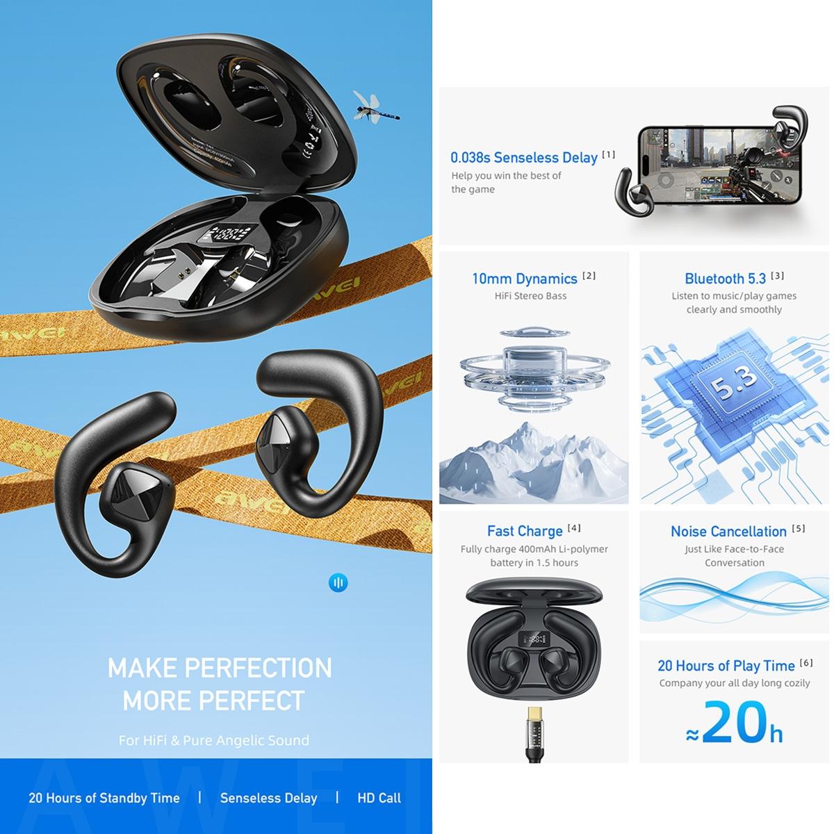 NNEDSZ Wireless Tws Bluetooth Earbuds With Air Conduction Technology-3